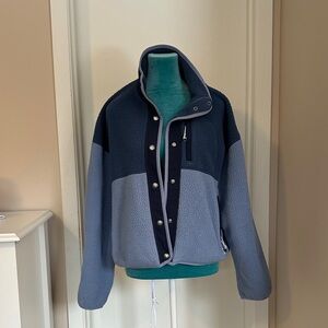 North Face two tone fleece with Snap Buttons